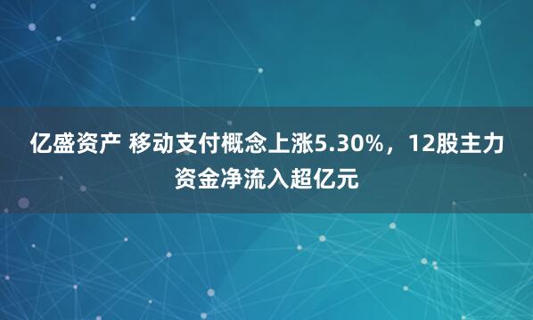 亿盛资产 移动支付概念上涨5.30%，12股主力资金净流入超亿元