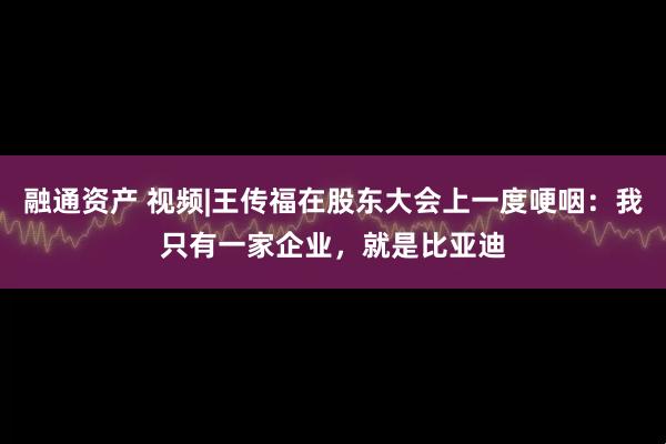 融通资产 视频|王传福在股东大会上一度哽咽：我只有一家企业，就是比亚迪